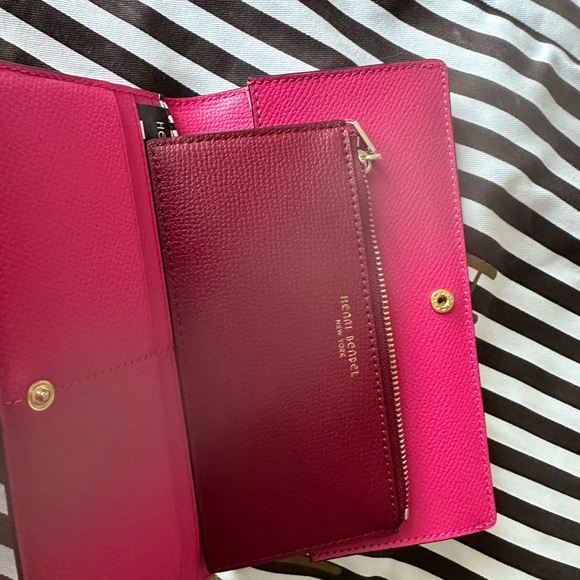 Henri Bendel NEW pink Leather Shoulder Stunning bag with zip & button closure - Picture 9 of 10